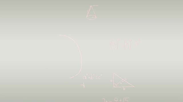 Animation of math formulas on beige background