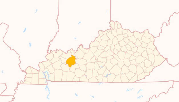 Map of the County Ohio (Kentucky, US) showing the Federal State with the highlighted County