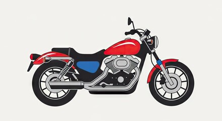 Obraz premium Illustrated motorcycle a vibrant vector depicting a classic ride on a white background
