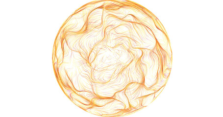 Abstract design with golden lines creating a sphere on a white backdrop, perfect for crea © vegefox.com