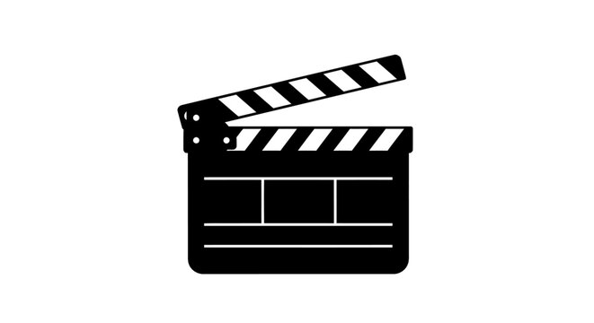 Black film clapper board icon.