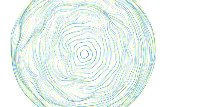 Abstract illustration of lines and shapes in blue, yellow, and green colors on a white background. Perfect for modern de