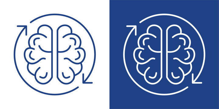 Data Processing Blue And White Icon Style Collection