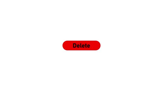 Interactive delete button ui animation with mouse cursor click effect for web and app interface