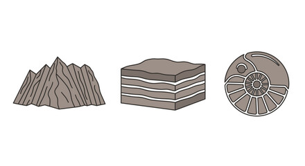 Geological rock formations and cross sections. © yuppi