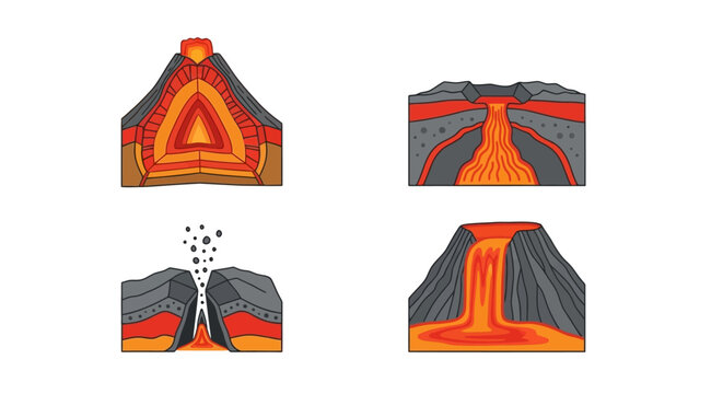 Volcano Cross Section Diagrams Geology.