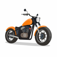 Fototapeta premium Orange cruiser motorcycle isolated on a white background vector illustration