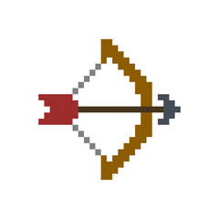 Fototapeta premium Pixel Art Archery Bow Weapon