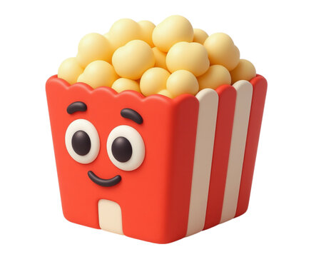 A box of 3D popcorn is a snack for the whole family.