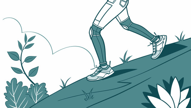 Wearable robotic exoskeleton assisting walking uphill with enhanced mobility and strength in natural outdoor environment concept