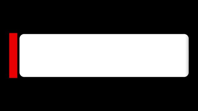 Clean lower third animation with red stroke line revealing a white box. Perfect for titles, captions, or modern motion graphics. Transparent background.