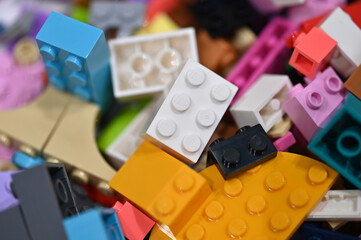 Naklejka premium Multicolored Lego blocks 