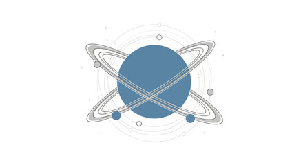 Blue Planet with Orbiting Rings System. © Martani