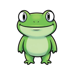 Fototapeta premium Smiling Green Cartoon Frog Character.
