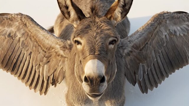 Donkey head with wings taxidermy.