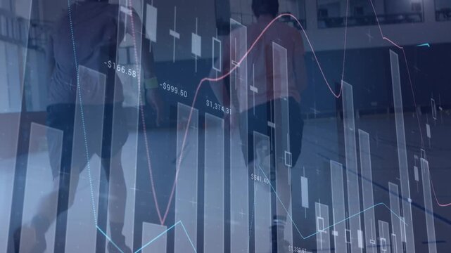 Animation of financial data processing over diverse basketball player