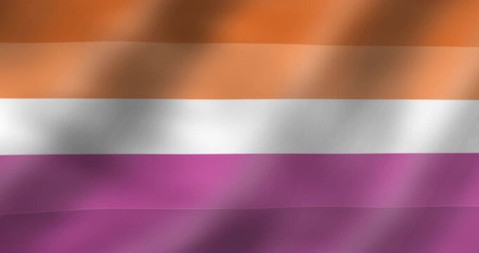 Lesbian Pride Flag Waving in a Seamless Loop Animation