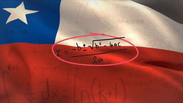 Animation of data processing over flag of chile