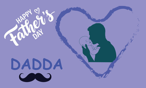 Happy father's day illustration a silhouette of affection and family bond
