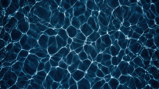 Deep Blue Water Surface with Bright Caustic Patterns