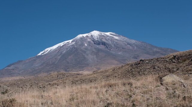 View of Mount Big Ararat in autumn, the Turkish side