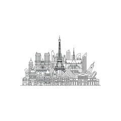 Obraz premium City Skyline with Famous Landmarks.