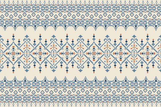 Horizontal band composition featuring layered ornamental rows with fine pixel detailing. Repeating linear elements and central decorative strip create a balanced rhythm, supported by muted blue tones 