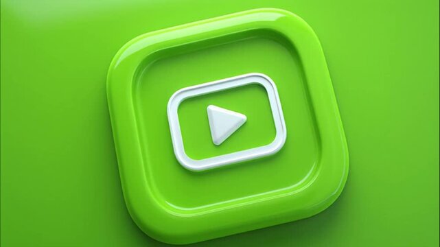 Creative green tech icon for video and media applications