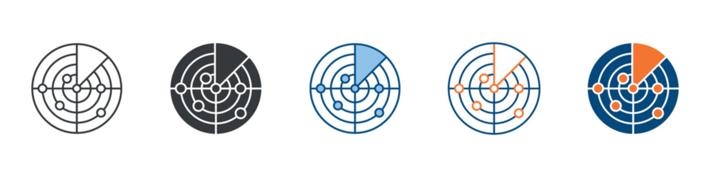 Radar Icon Set Multiple Style Collection