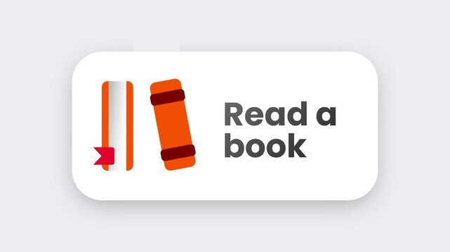 A productivity app icon showing two orange books with a bookmark and the phrase Read a Book promoting a daily reading habit