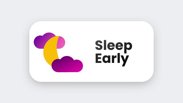 A sleep tracking app icon with colorful cloud and moon shapes and the label Sleep Early to encourage a healthy bedtime routine