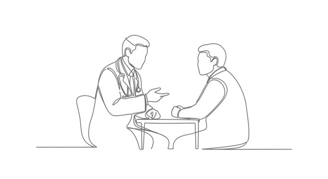 Two men sitting at table.
