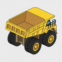 Obraz premium Yellow Dump Truck Toy Illustration.