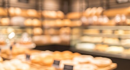 Obraz premium Bakery Display of Various Pastries and Breads.