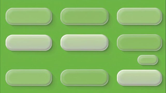 Grid Of Light Green Rounded Rectangle Buttons On Green Background