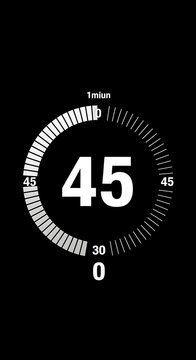 Countdown Timer Displaying 45 Seconds Remaining on Black Background.