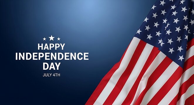 Happy independence day greeting with american flag fourth of july national hol