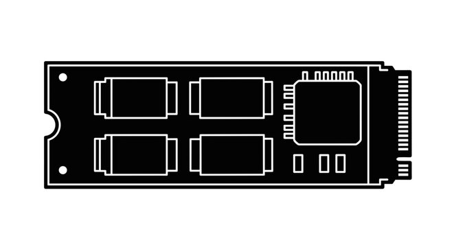 Computer RAM Module Closeup.