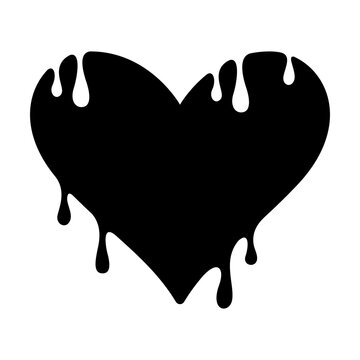 Melting Heart Silhouette Dripping Love Symbol