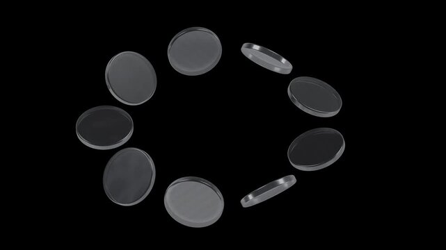 Abstract 3D Glass Discs Rotating