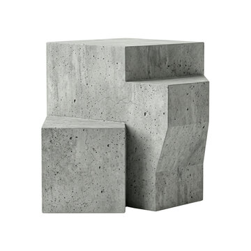 Abstract brutalist concrete geometric block sculpture
