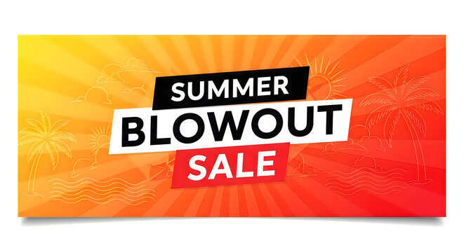 Hot Summer Sale Banner Template &ndash; Bright Modern Discount Promotion Style