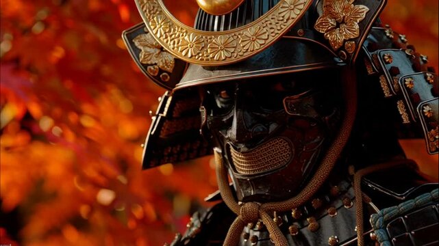 Traditional warrior headpiece with ornate metal detail