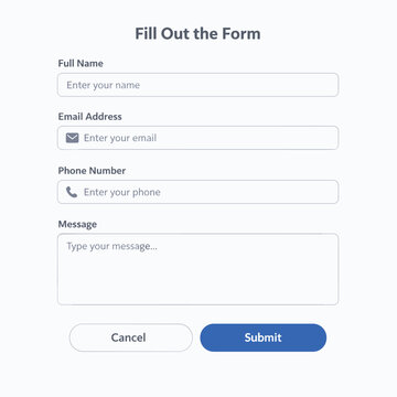 Fill Out The Form With Cancel Button