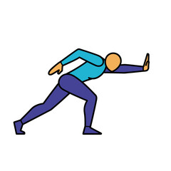 Fototapeta premium Stylized Athlete Speed Skating Action Pose, Dynamic Motion Illustration