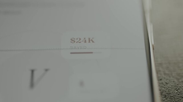 24K USD value for saved money with a progress bar