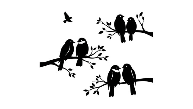 Black ducks flying in v-formation, isolated on a transparent background