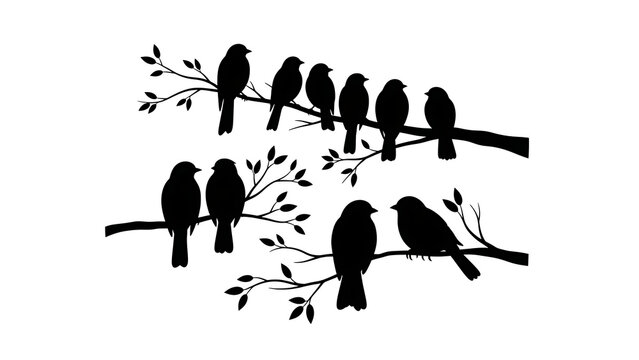 Black ducks flying in v-formation, isolated on a transparent background