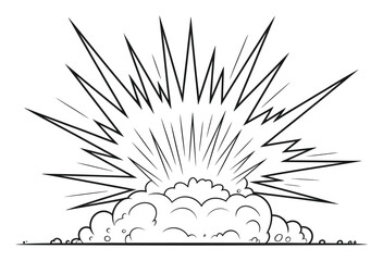 Comic book style explosion with radiating lines and smoke cloud © Tanvir