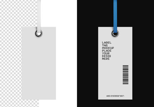 Paper Apparel Clothing Label Tag Mockup Isolated
